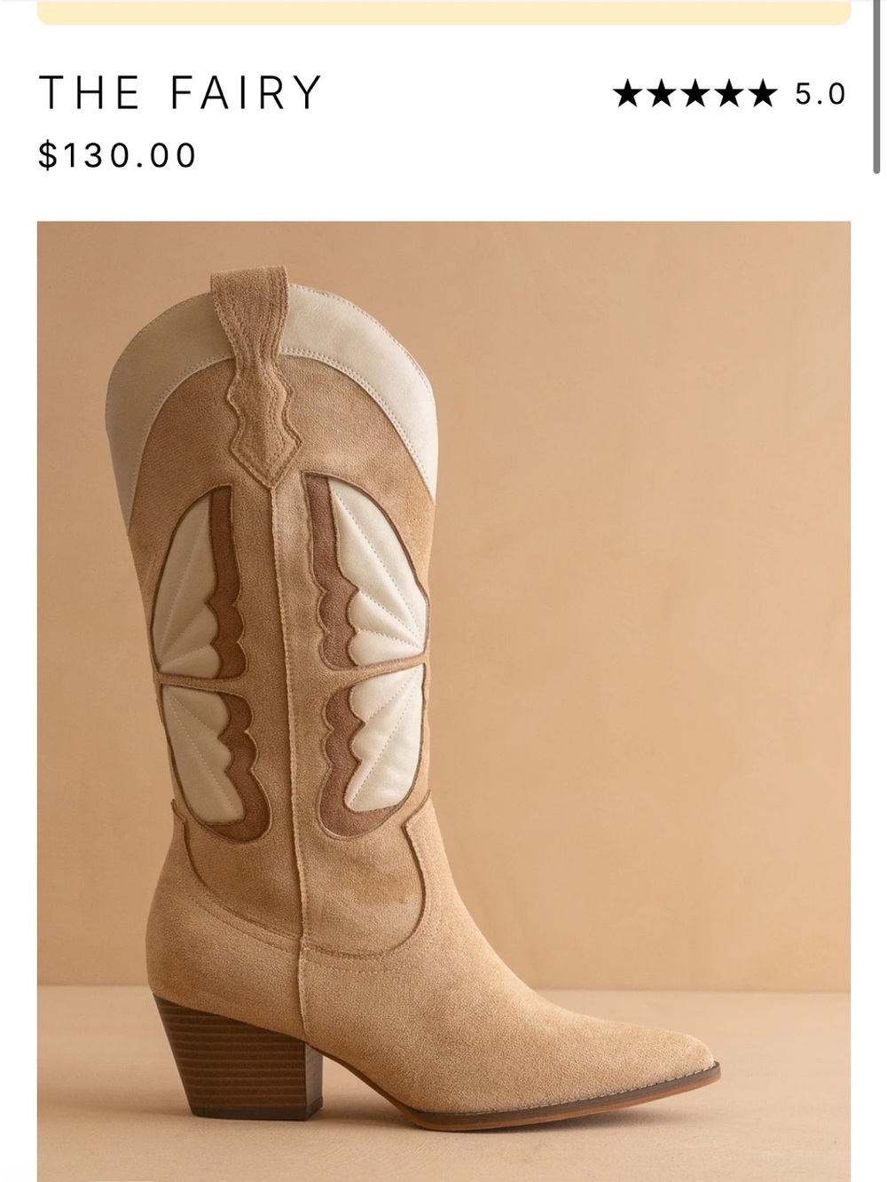 Oasis Society The Fairy Suede Western Boots in Beige - Picture 2 of 3